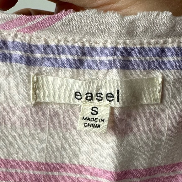 Easel Pink and blue striped baby doll tunic dress S - Picture 4 of 6